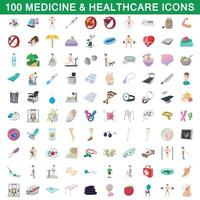100 medicine and healthcare icons set