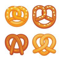 conjunto de iconos de pretzel, estilo de dibujos animados vector