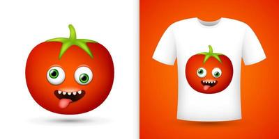 tomate en camisa blanca. vector