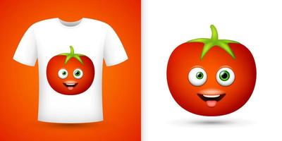 Tomato on white shirt. Vector