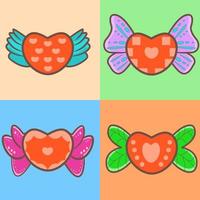 Four Love Character with different wings, cute, vector