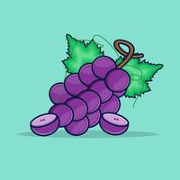 uvas para la ilustración de vector de icono de fruta