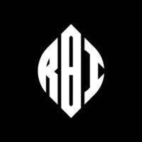 RBI circle letter logo design with circle and ellipse shape. RBI ellipse letters with typographic style. The three initials form a circle logo. RBI Circle Emblem Abstract Monogram Letter Mark Vector. vector