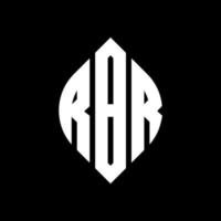 RBR circle letter logo design with circle and ellipse shape. RBR ellipse letters with typographic style. The three initials form a circle logo. RBR Circle Emblem Abstract Monogram Letter Mark Vector. vector