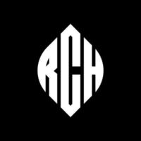 diseño de logotipo de letra de círculo rch con forma de círculo y elipse. letras de elipse rch con estilo tipográfico. las tres iniciales forman un logo circular. vector de marca de letra de monograma abstracto del emblema del círculo rch.