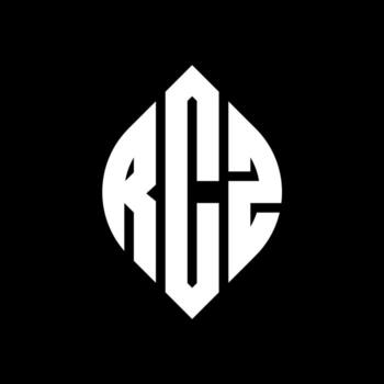 RCZ circle letter logo design with circle and ellipse shape. RCZ ellipse letters with typographic style. The three initials form a circle logo. RCZ Circle Emblem Abstract Monogram Letter Mark Vector. vector