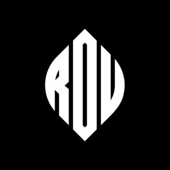 RDU circle letter logo design with circle and ellipse shape. RDU ellipse letters with typographic style. The three initials form a circle logo. RDU Circle Emblem Abstract Monogram Letter Mark Vector. vector