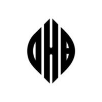 diseño de logotipo de letra de círculo oxb con forma de círculo y elipse. letras elipses oxb con estilo tipográfico. las tres iniciales forman un logo circular. vector de marca de letra de monograma abstracto del emblema del círculo oxb.