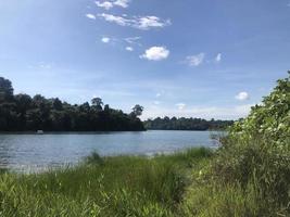 Beautiful Summer Lake.Calm Water In Beautiful Summer Sunny Day photo