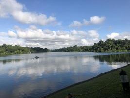 Beautiful Summer Lake.Calm Water In Beautiful Summer Sunny Day photo