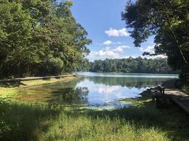 Beautiful Summer Lake.Calm Water In Beautiful Summer Sunny Day photo