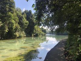 Beautiful Summer Lake.Calm Water In Beautiful Summer Sunny Day photo