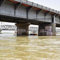 Ganga as seen in Garh Mukteshwar, Uttar Pradesh, India, River Ganga is believed to be the holiest river for Hindus, A view of Garh Ganga Brij ghat which is very famous religious place for Hindus photo