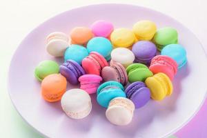 Colorful macarons or macaroons dessert sweet beautiful to eat photo