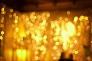 Golden glitter bokeh lighting texture Blurred abstract background for birthday, anniversary, wedding, new year eve or Christmas photo