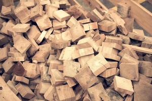 wood are cut pieces of Slices In the industry photo