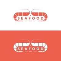 shrimp, seafood logo design vector