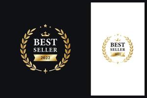 luxury gold best seller badge medals logo design vector