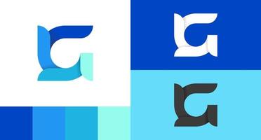 concepto de diseño de logotipo de monograma de letra g vector