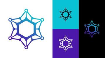 Hexagonal Wire Core System Technology Logo Design Concept