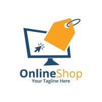 online shop logo design template illustration vector
