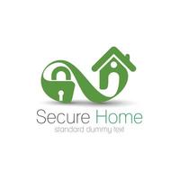 Home security lock logo template design vector
