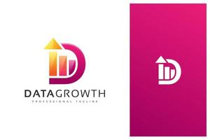 initial d and Statistics Business Chart Bar logo design vector