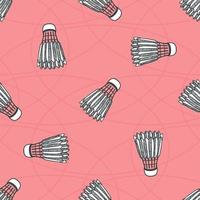 Seamless colored badminton ball pattern, shuttlecock seamless background vector