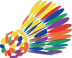 Badminton shuttlecock or badminton ball in abstract bright colors vector