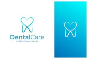 heart and teeth logo, dental care, dental clinic vector logo design