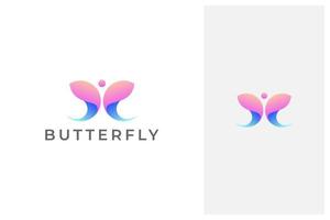 colorful gradient butterfly logo design vector