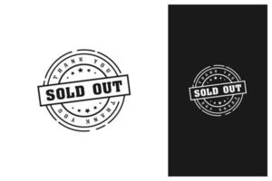 vintage Sold out logo badge design vector