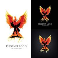 Logo design with Pheonix vector