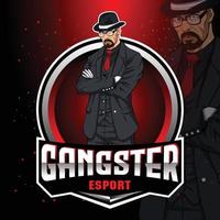 Gangster esport gaming mascot logo and the character design vector
