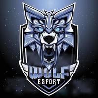 logotipo de mascota de cara de lobo salvaje vector