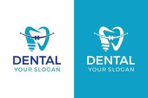 Dental Clinic logo template, Dental Care logo designs vector, Health Dent Logo design vector template linear style. Dental clinic Logotype concept icon. Tooth Teeth Smile Dentist Logo