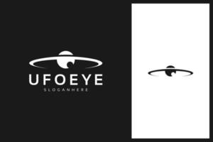 ufo and eye logo design vector