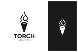 simple minimal torch logo design vector