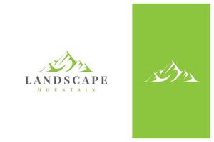 Minimalist landscape hills mountain logo design vector