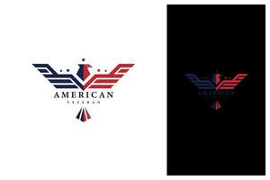 Patriotic American Eagle logo design vector