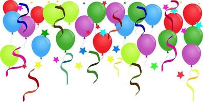 Celebration Balloons Confetti and Stars vector