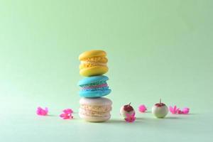 Colorful macarons or macaroons dessert sweet beautiful to eat photo