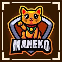 diseño de mascota maneki neko vector