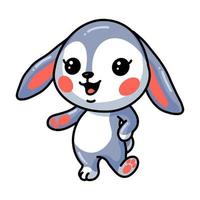 Cute little rabbit cartoon posing vector