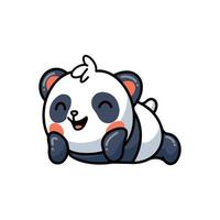 Cute panda lying down cartoon vector