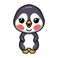 Cute little baby penguin cartoon standing vector