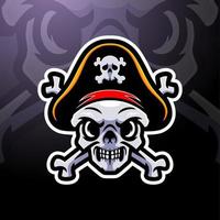 Pirate skull mascot design vector