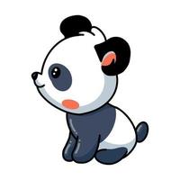 Cute little panda cartoon sitting vector