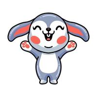 Cute happy little rabbit cartoon vector