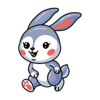 Cute little rabbit cartoon walking vector